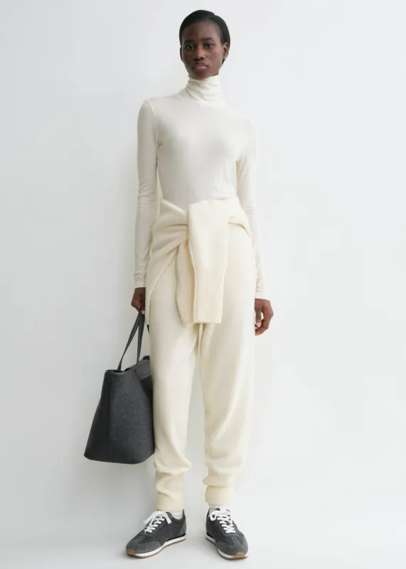 High-neck rib top winter white sold by Toteme