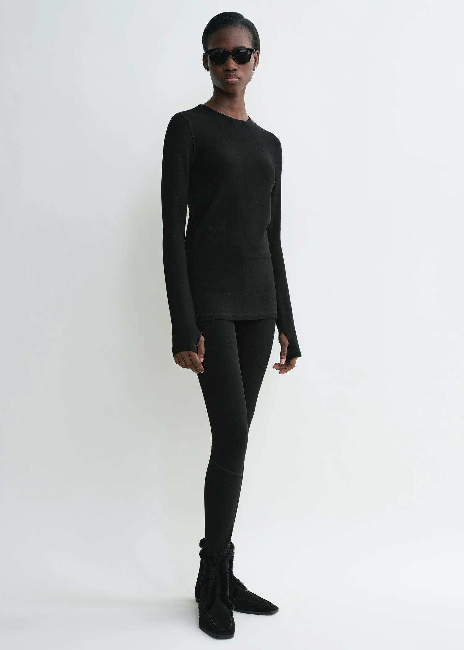Monogram knit top black sold by Toteme product image thumbnail 2