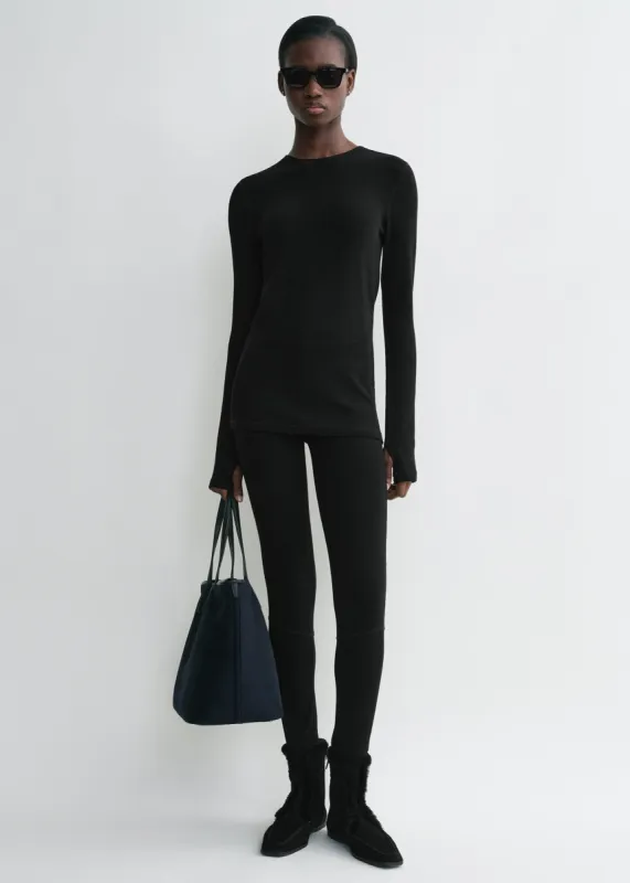 Monogram knit top black sold by Toteme