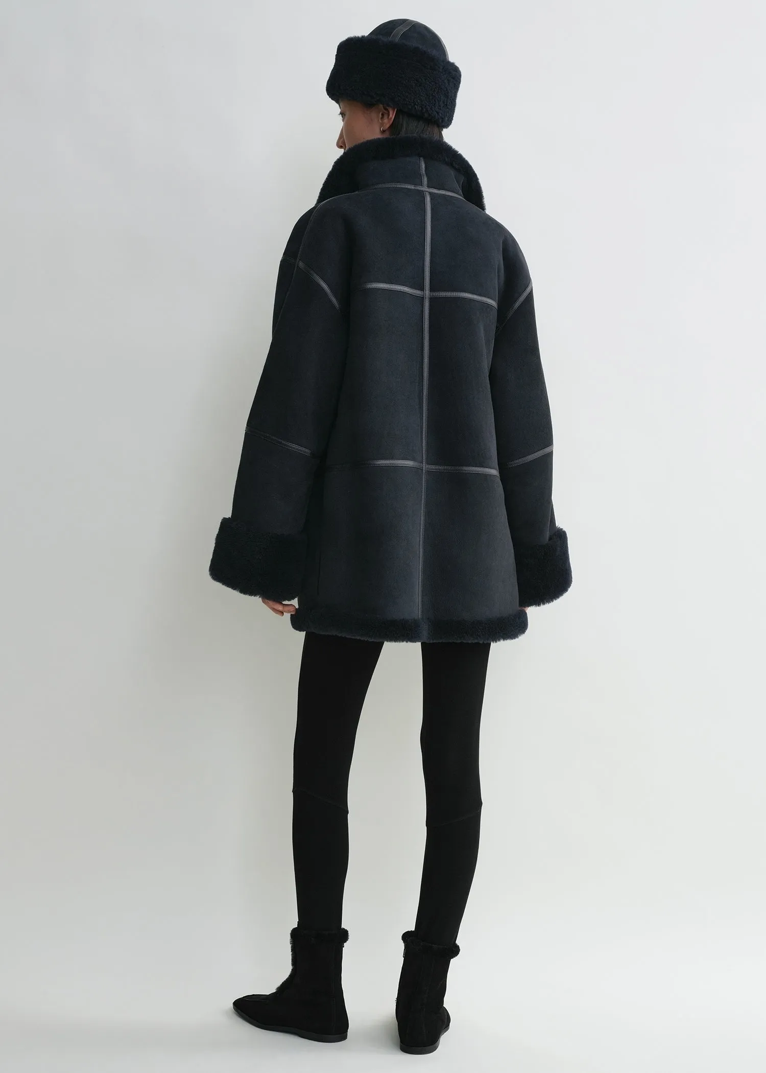 Signature shearling jacket navy sold by Toteme product image thumbnail 3