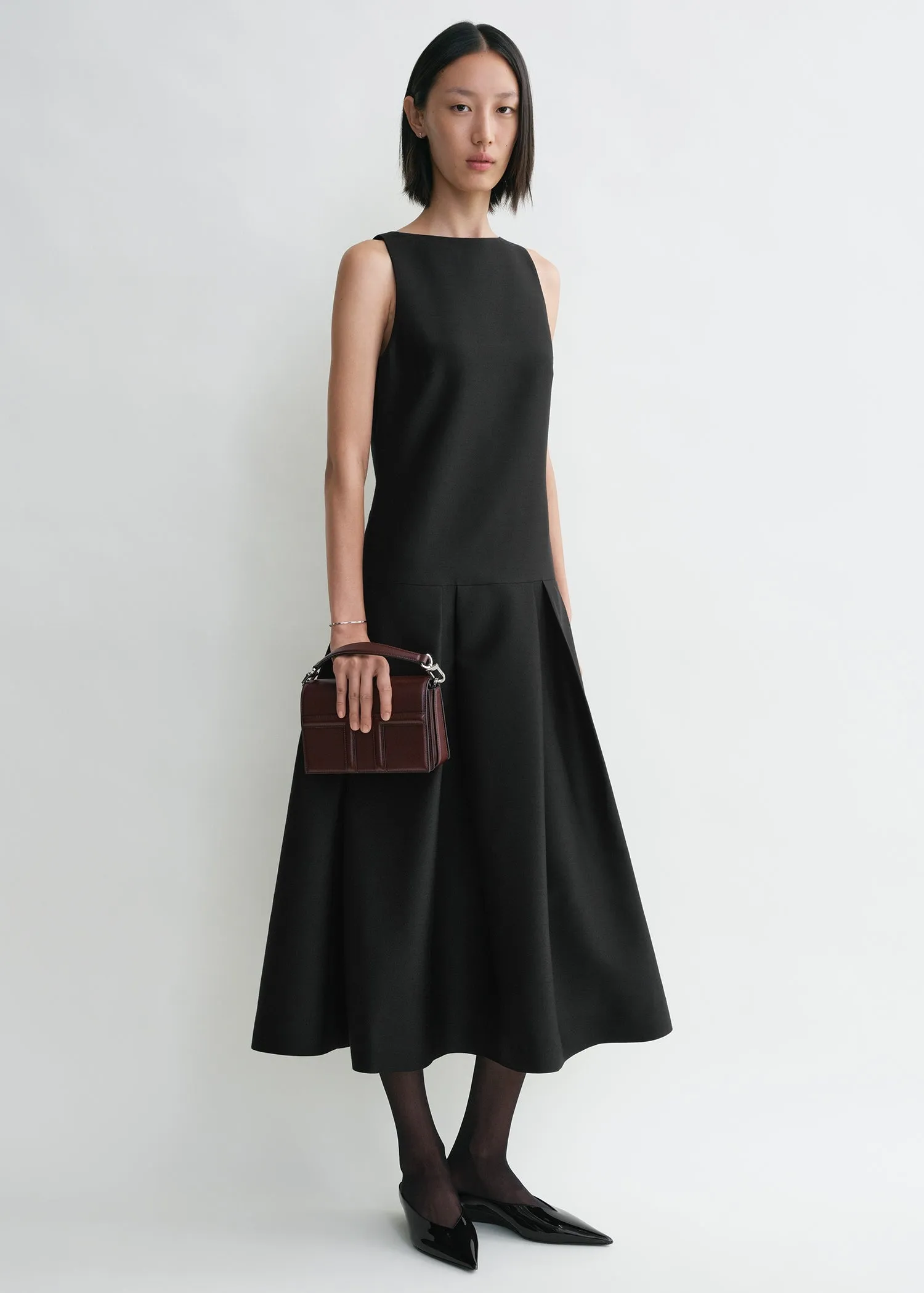 Mini T-flap leather bag bordeaux sold by Toteme product image thumbnail 3