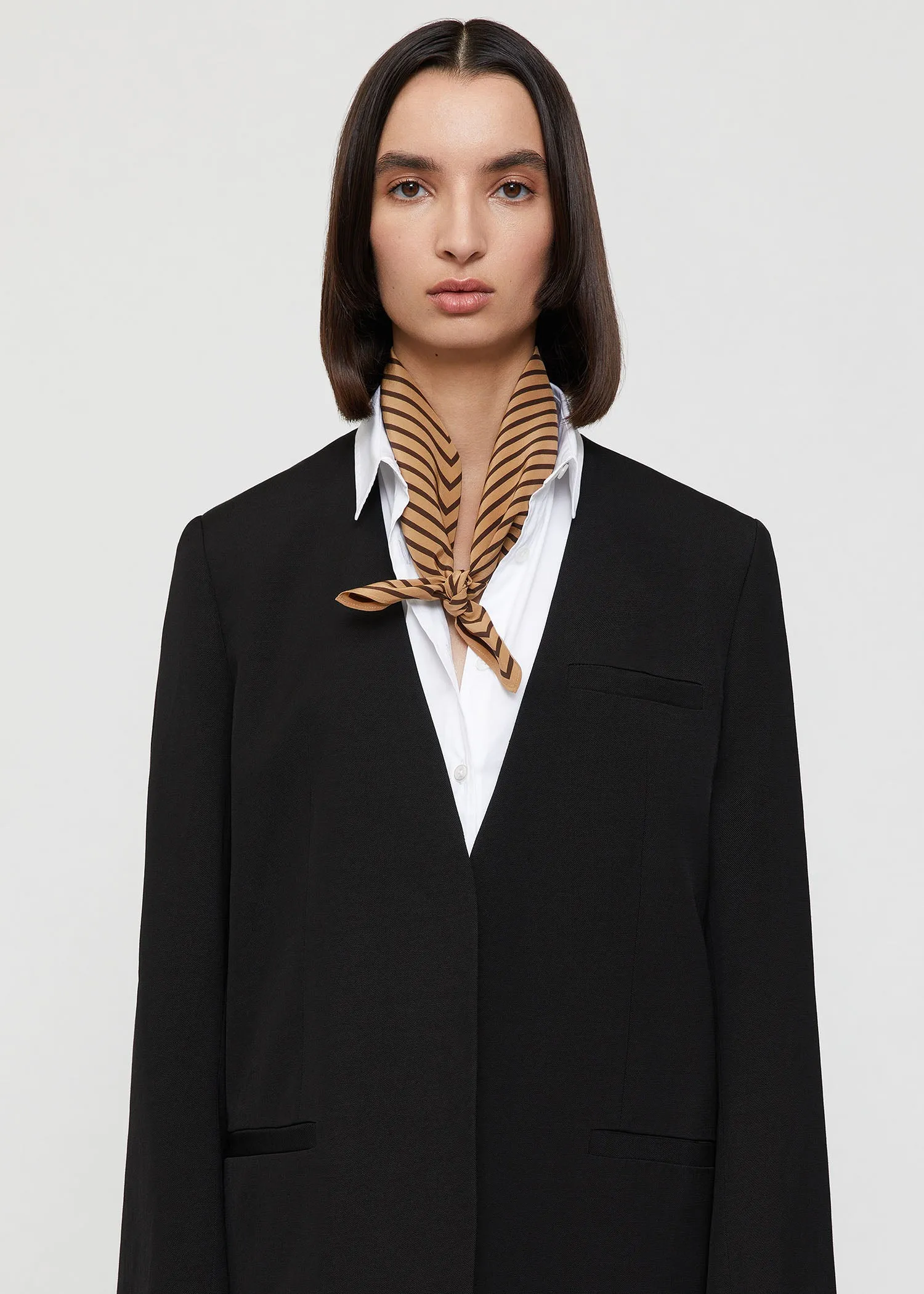 Signature monogram silk scarf dark brown sold by Toteme product image thumbnail 2