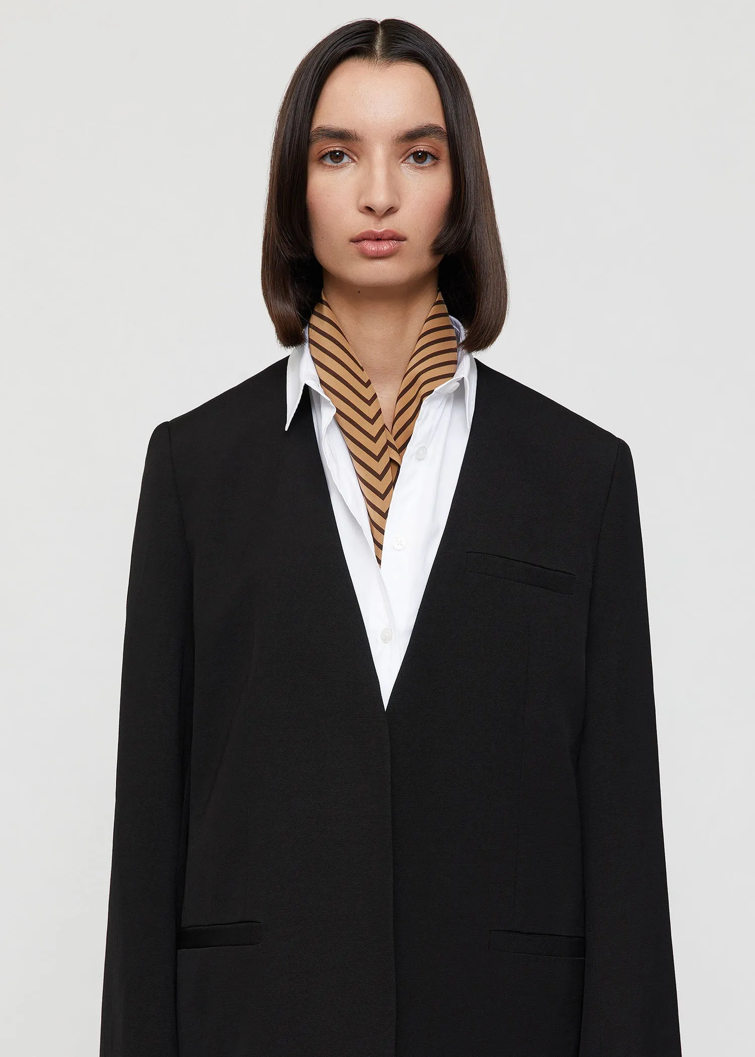 Signature monogram silk scarf dark brown sold by Toteme product image thumbnail 3