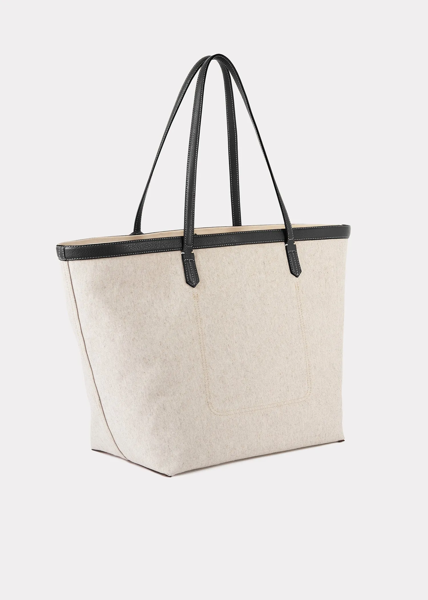 Canvas travel tote ecru/black sold by Toteme product image thumbnail 4