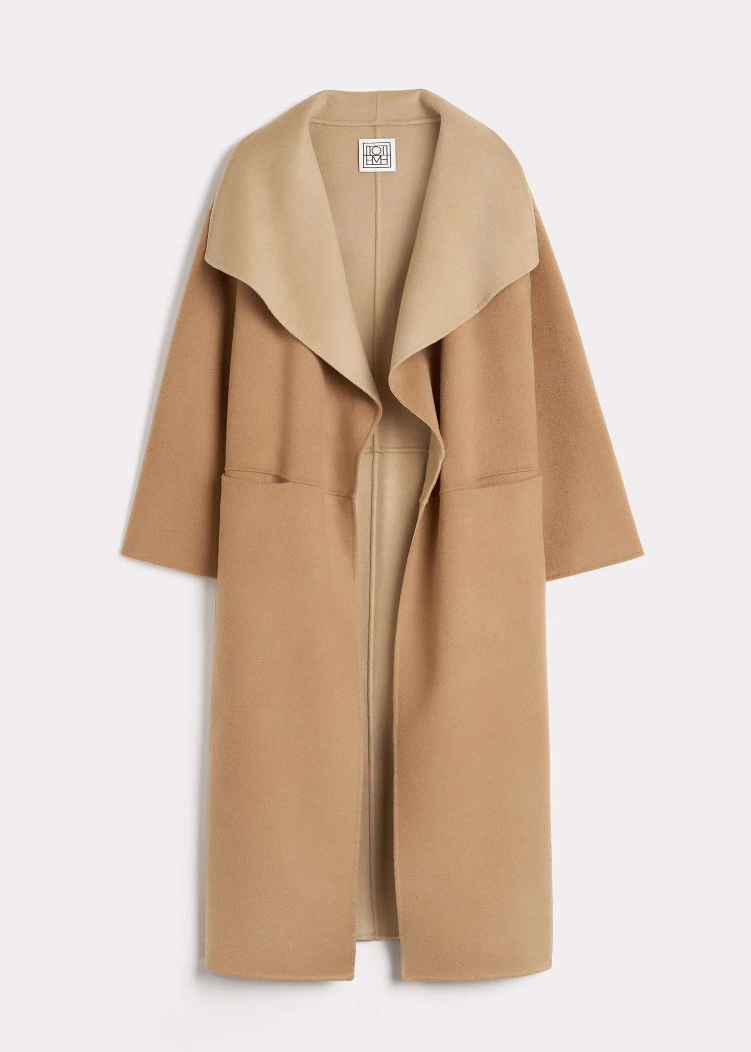 Two-tone signature wool cashmere coat dark biscuit sold by Toteme product image thumbnail 5