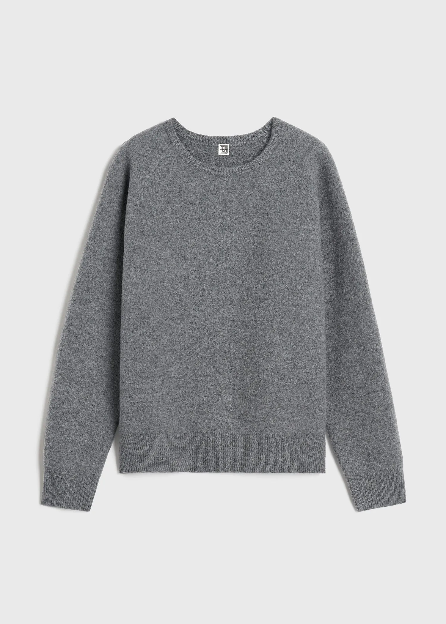 Crew-neck wool knit grey mélange sold by Toteme product image thumbnail 5