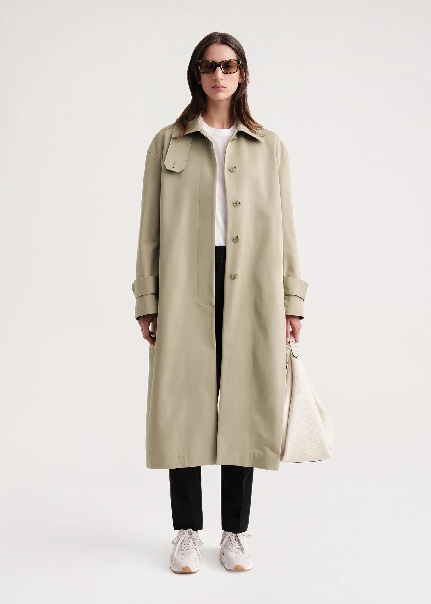 Oversized gabardine car coat trench beige sold by Toteme product image thumbnail 2