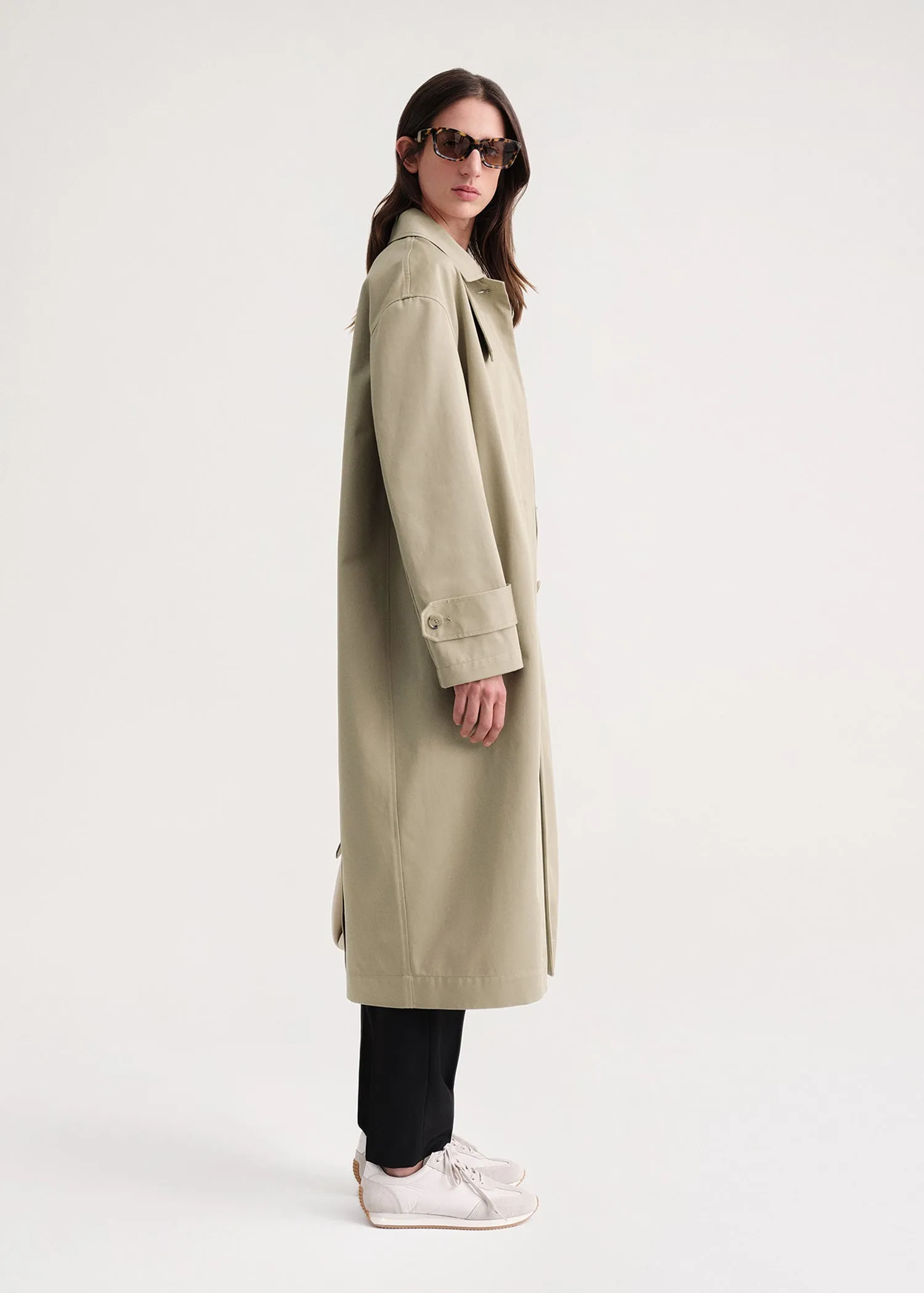Oversized gabardine car coat trench beige sold by Toteme product image thumbnail 3