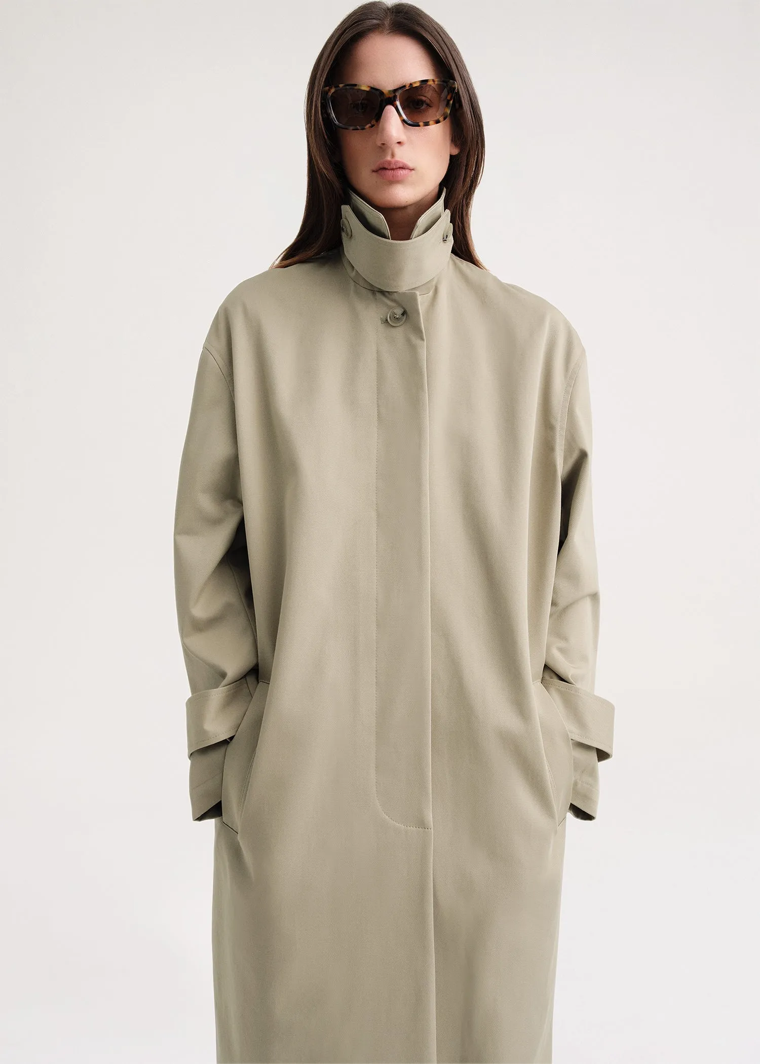 Oversized gabardine car coat trench beige sold by Toteme product image thumbnail 5