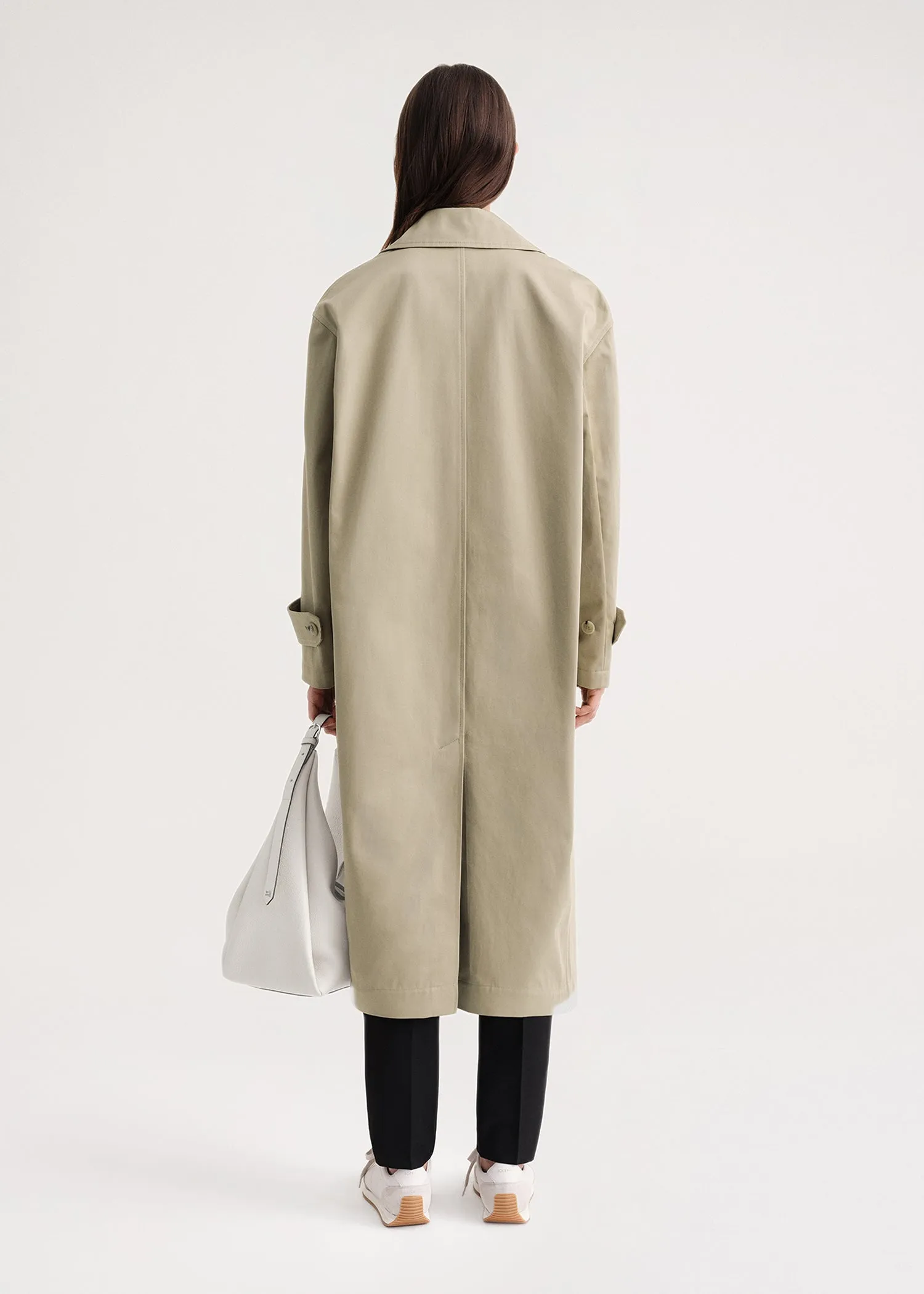 Oversized gabardine car coat trench beige sold by Toteme product image thumbnail 4