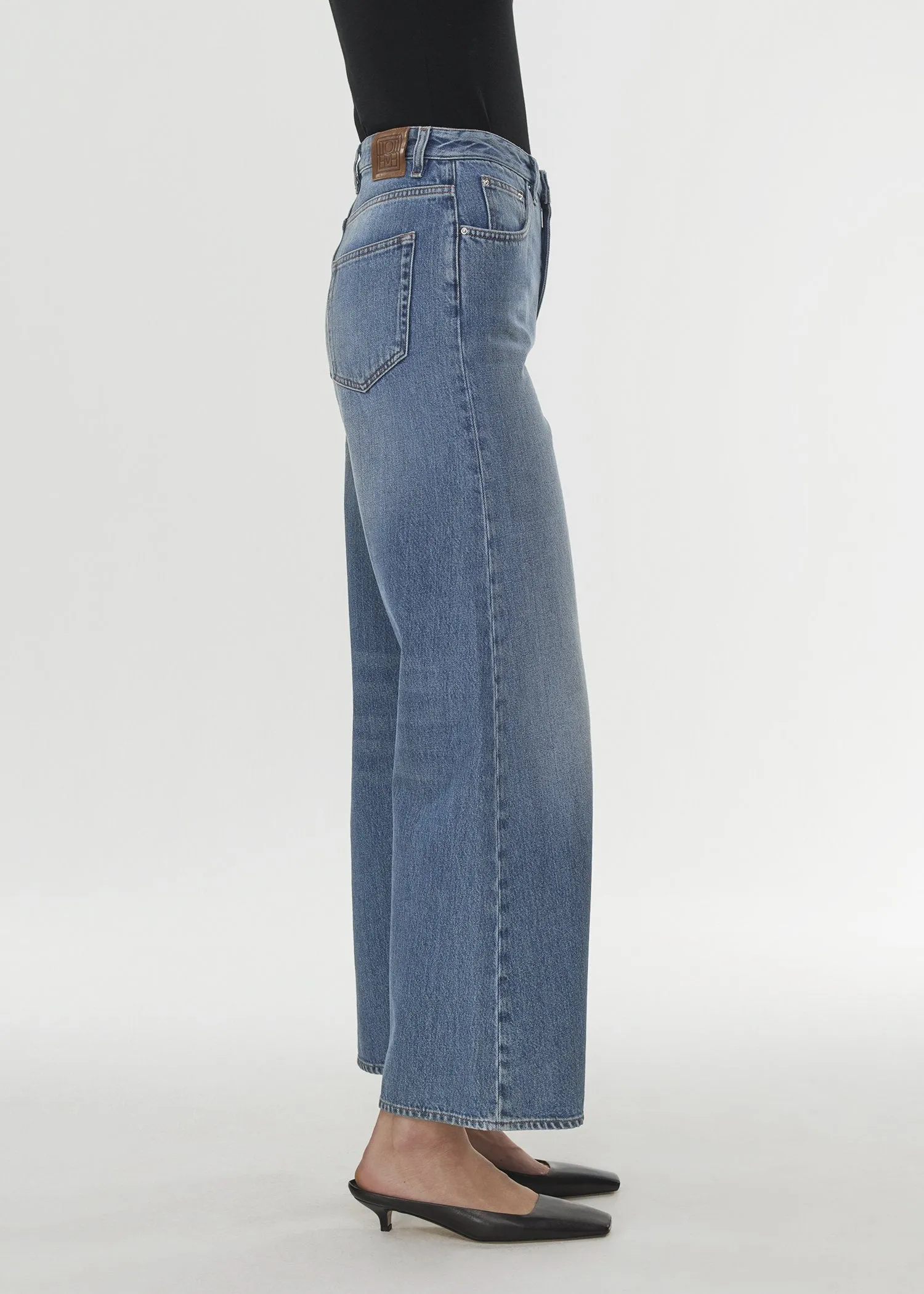 Flare fit denim washed blue sold by Toteme product image thumbnail 3