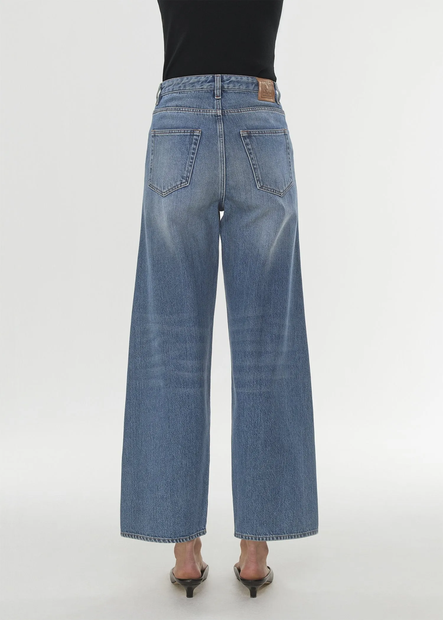 Flare fit denim washed blue sold by Toteme product image thumbnail 4