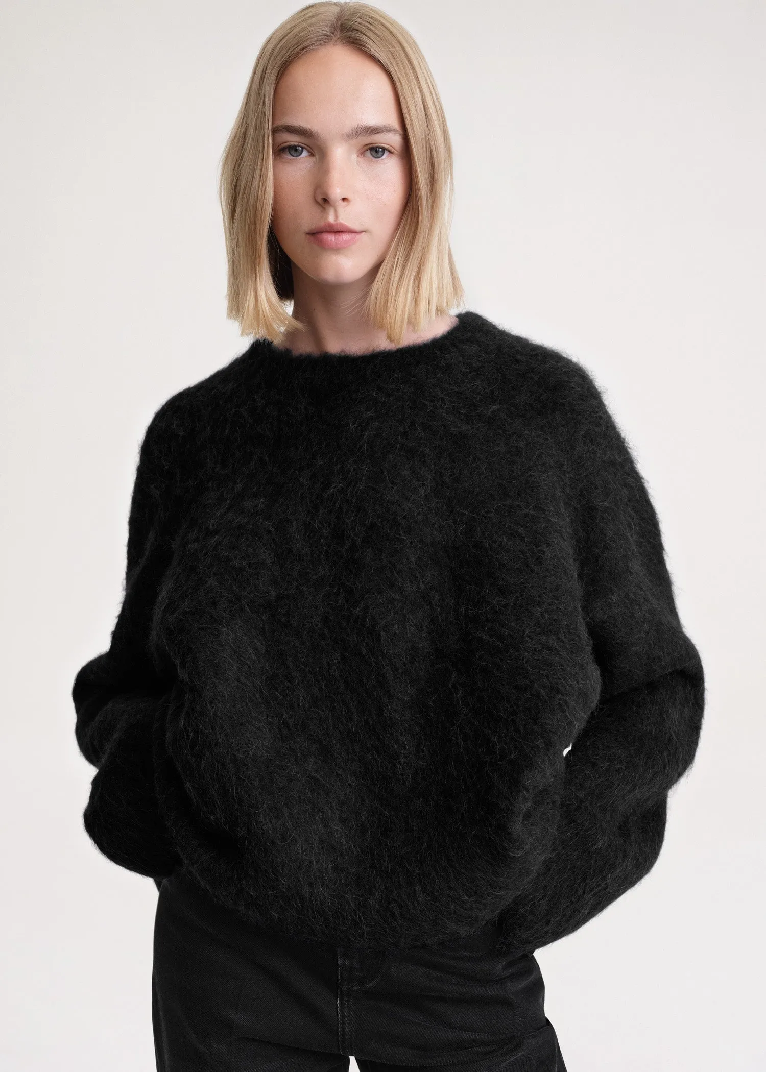 Boxy alpaca knit black sold by Toteme product image thumbnail 4