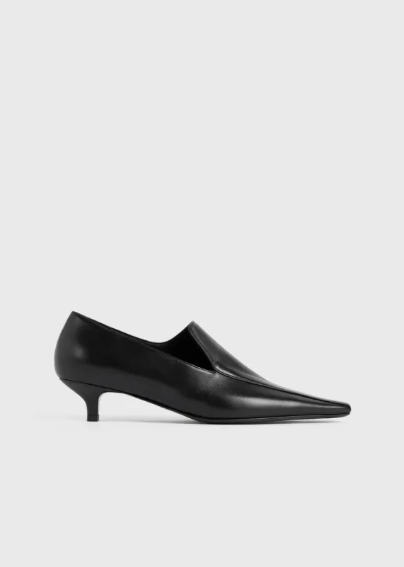 Leather kitten loafers black sold by Toteme