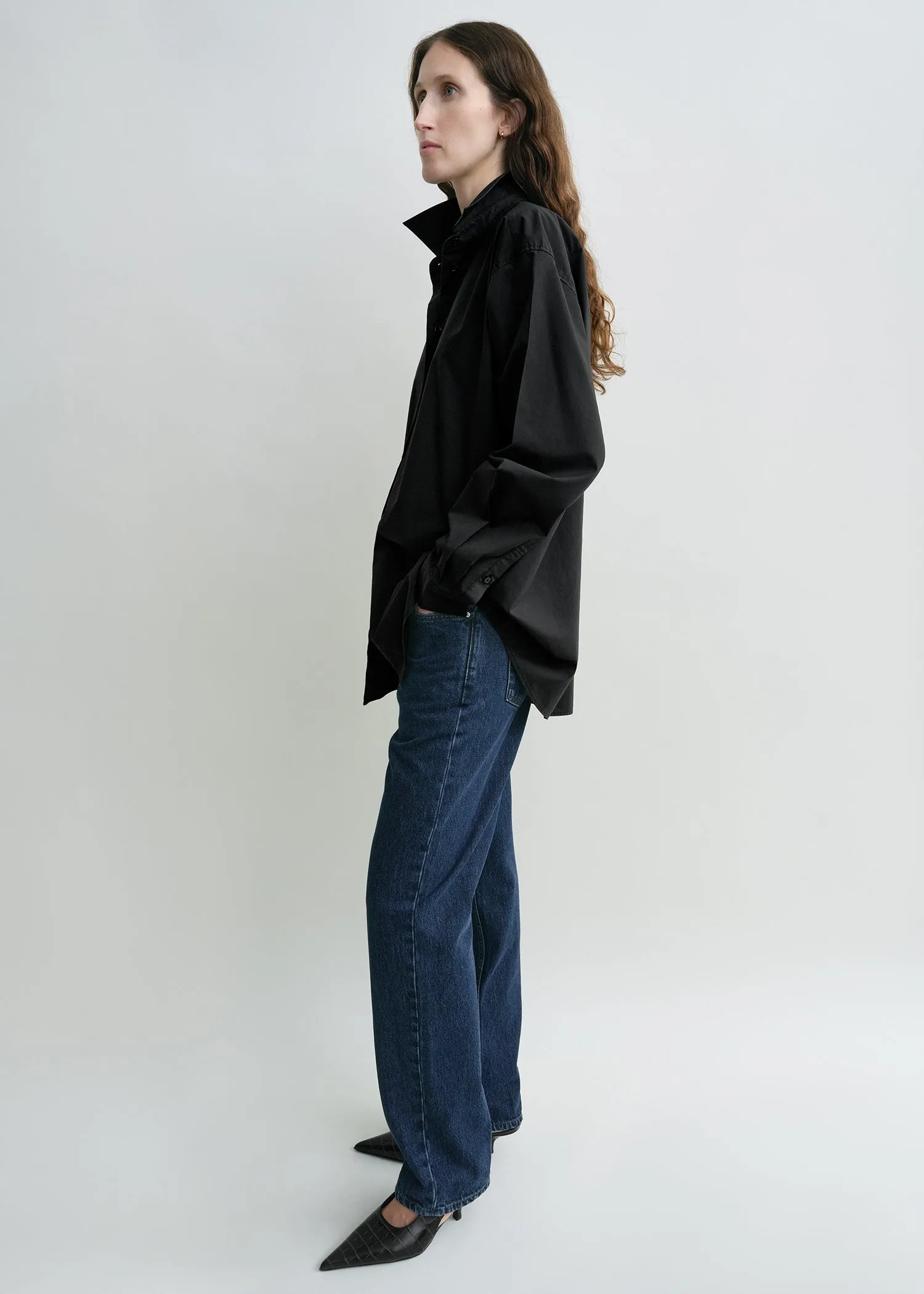 Classic tumbled shirt washed black sold by Toteme product image thumbnail 2