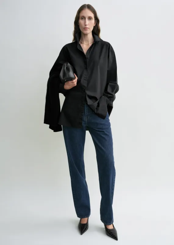 Classic tumbled shirt washed black sold by Toteme