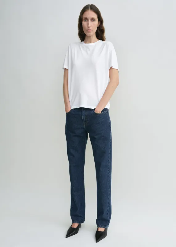 Low straight denim indigo sold by Toteme