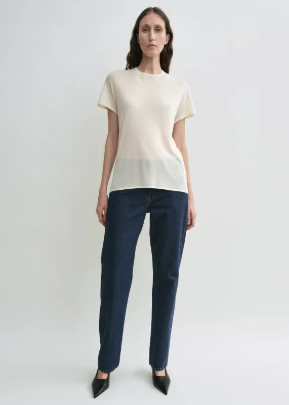 Silk tee ecru sold by Toteme