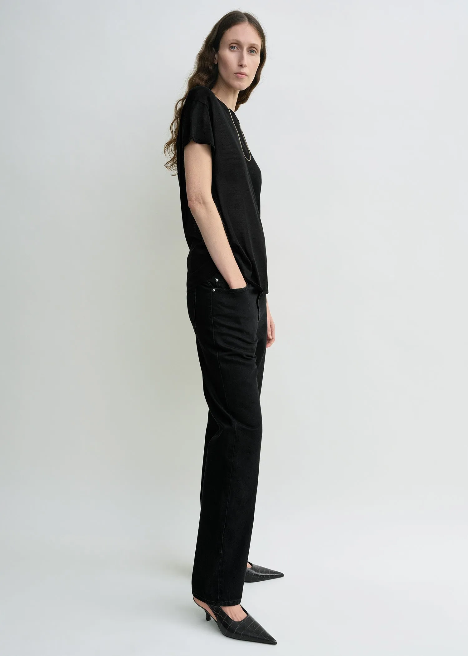 Silk tee black sold by Toteme product image thumbnail 2