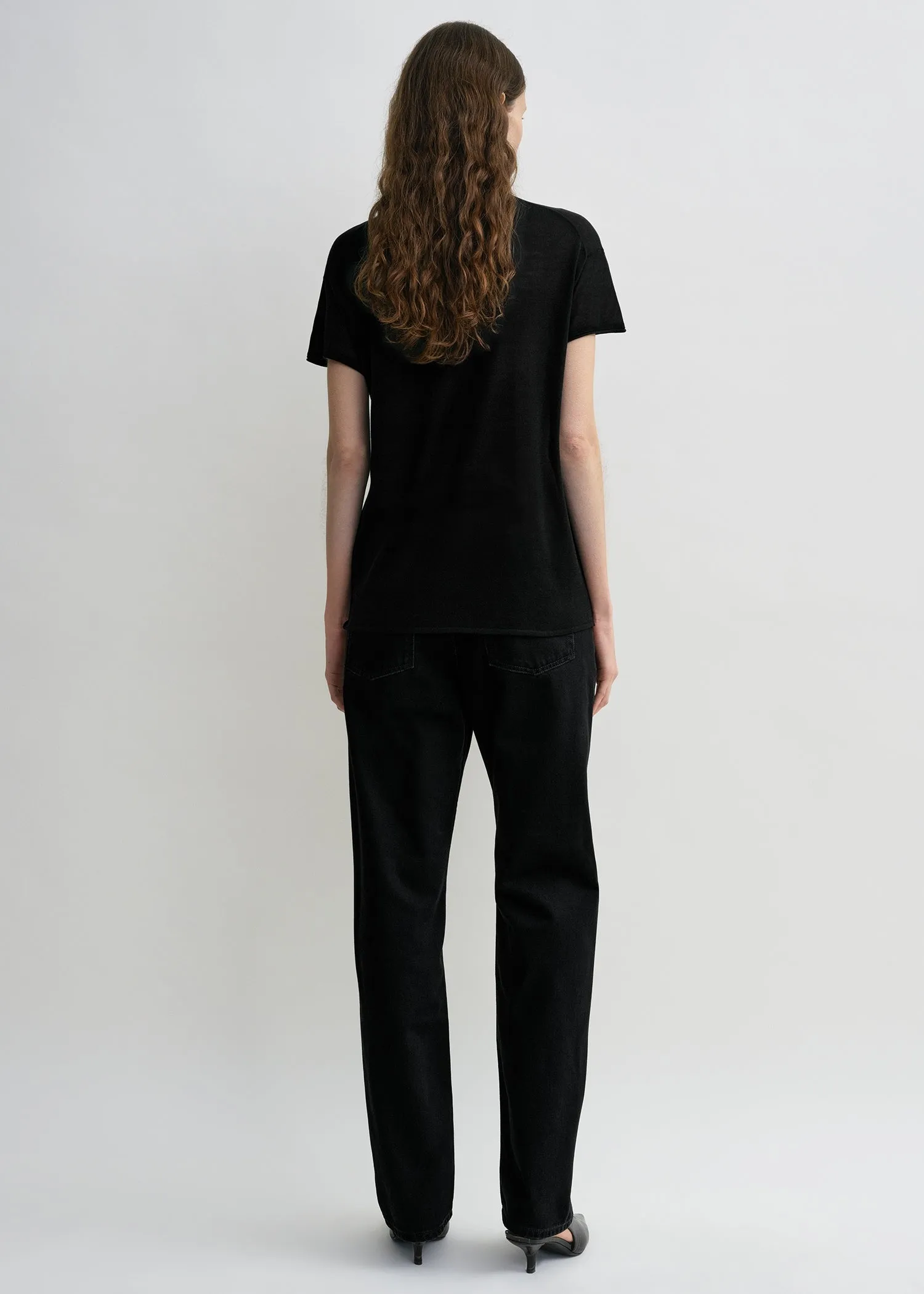 Silk tee black sold by Toteme product image thumbnail 3