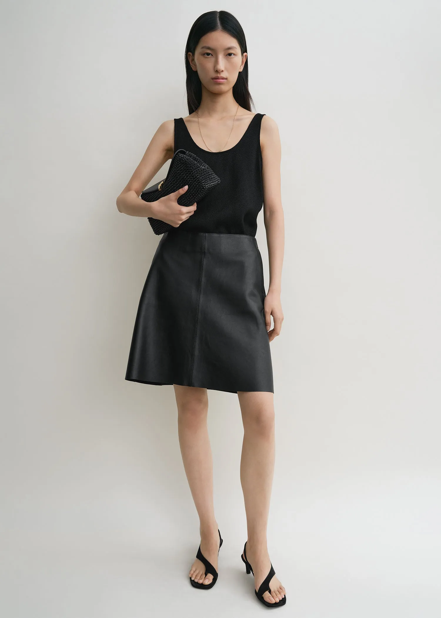 Leather skirt black sold by Toteme