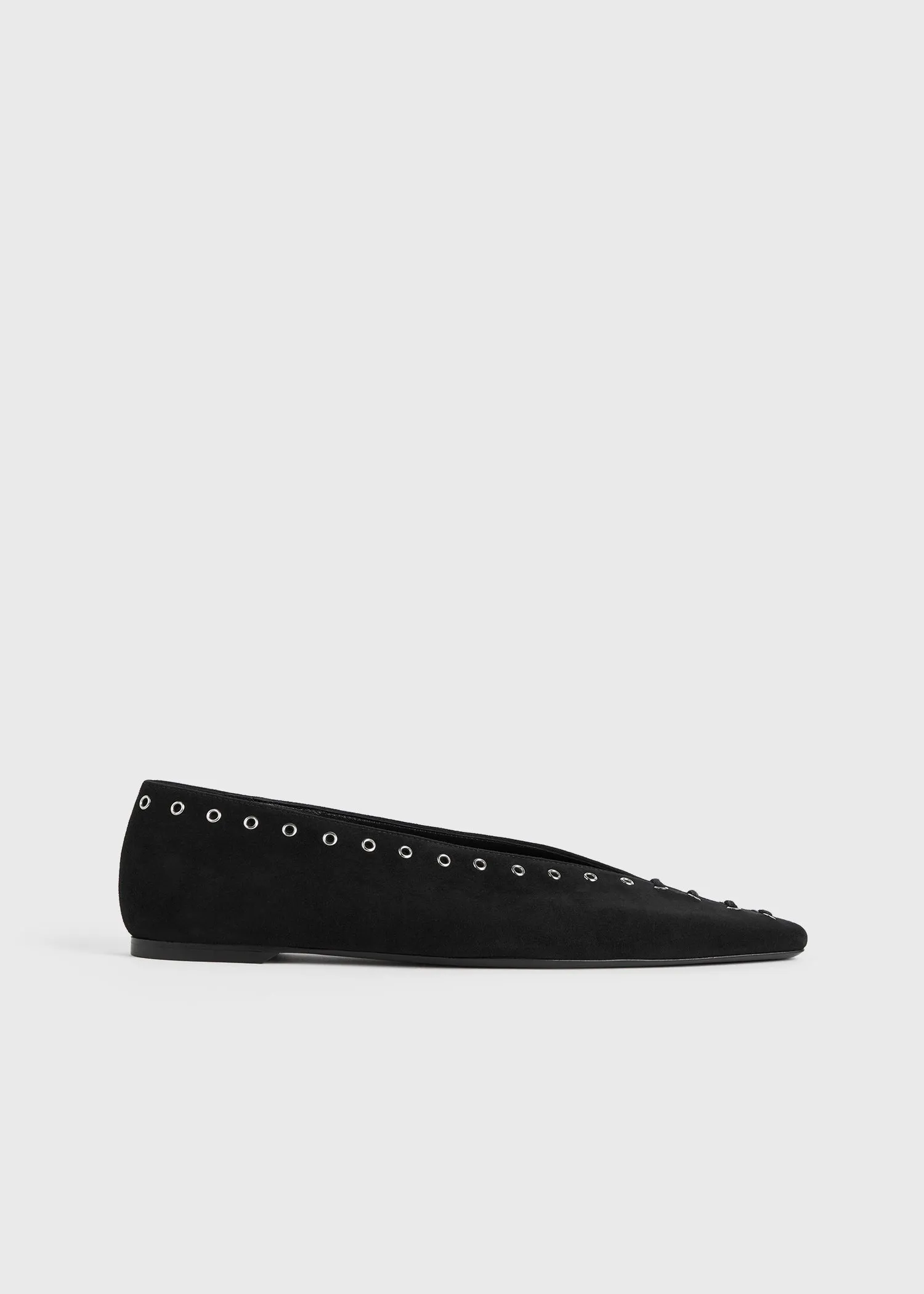 Suede lace-up ballerinas black sold by Toteme