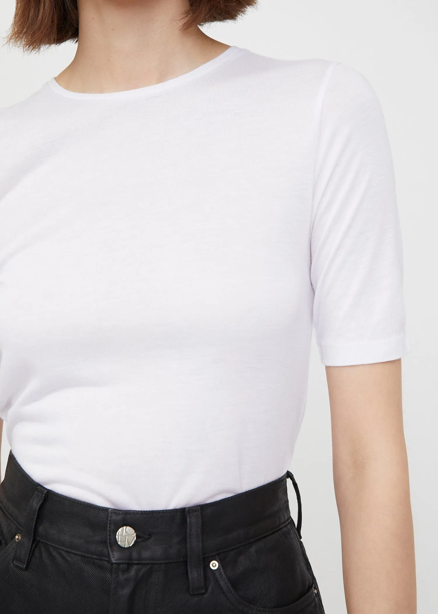 Thin cashmere modal tee off-white sold by Toteme product image thumbnail 4