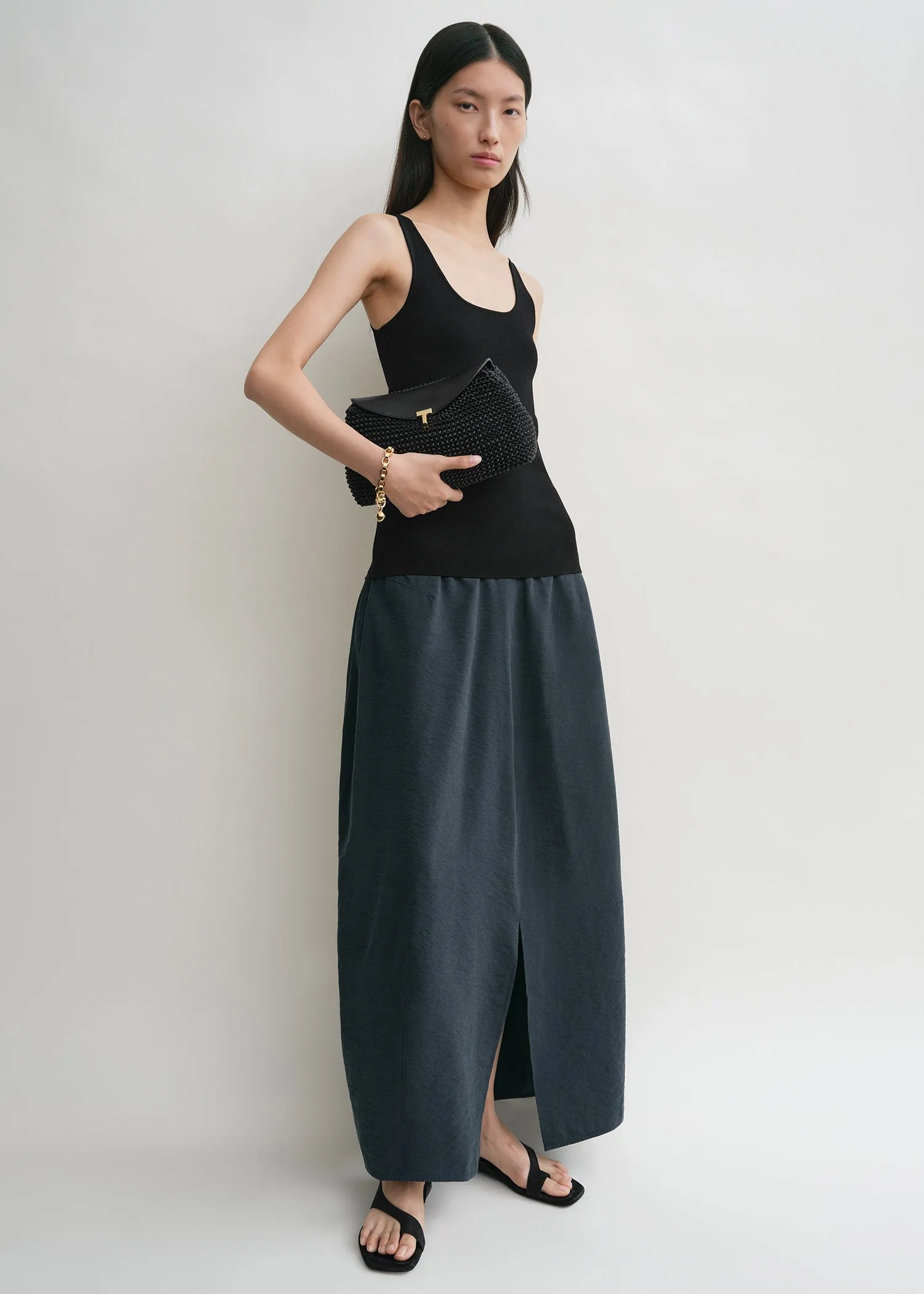 T-Lock woven-leather clutch black sold by Toteme product image thumbnail 3