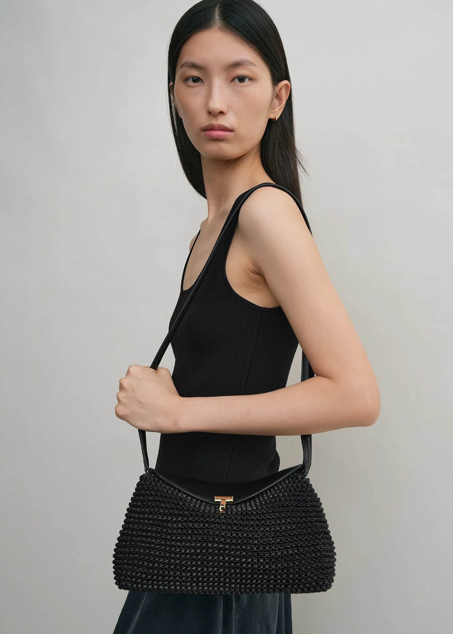 T-Lock woven-leather clutch black sold by Toteme product image thumbnail 4