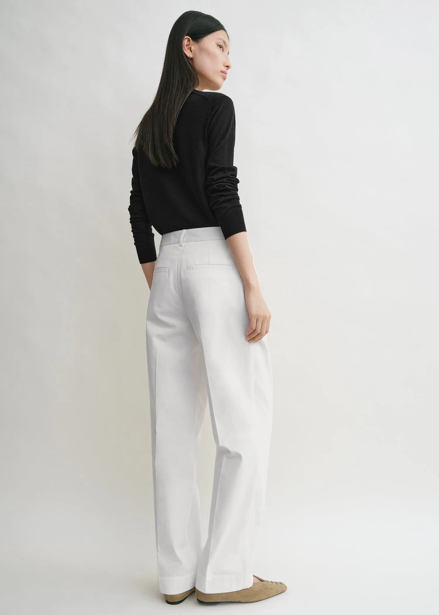 Slanted pocket trousers white sold by Toteme product image thumbnail 3