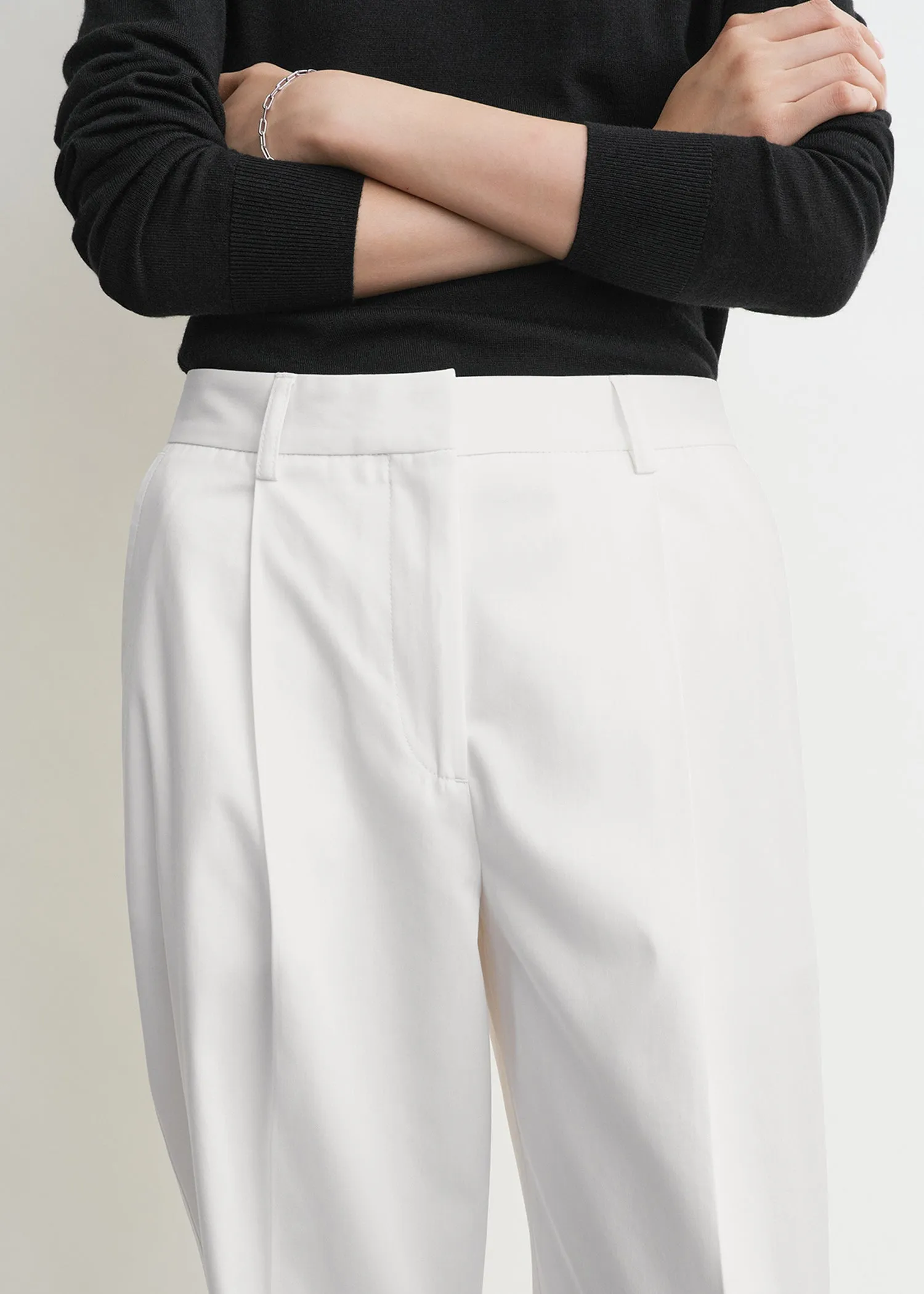 Slanted pocket trousers white sold by Toteme product image thumbnail 4