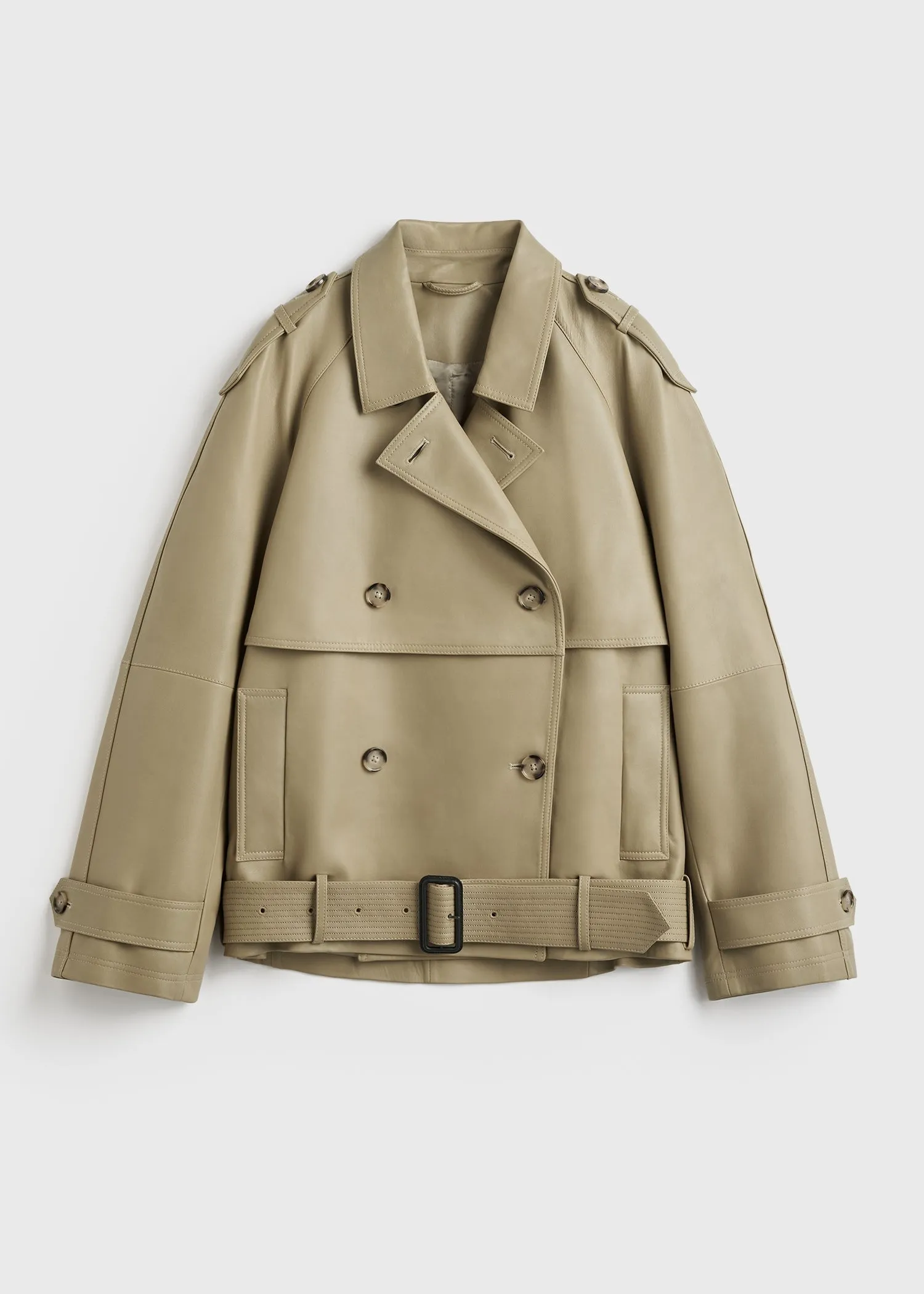 Short leather trench desert sold by Toteme product image thumbnail 5