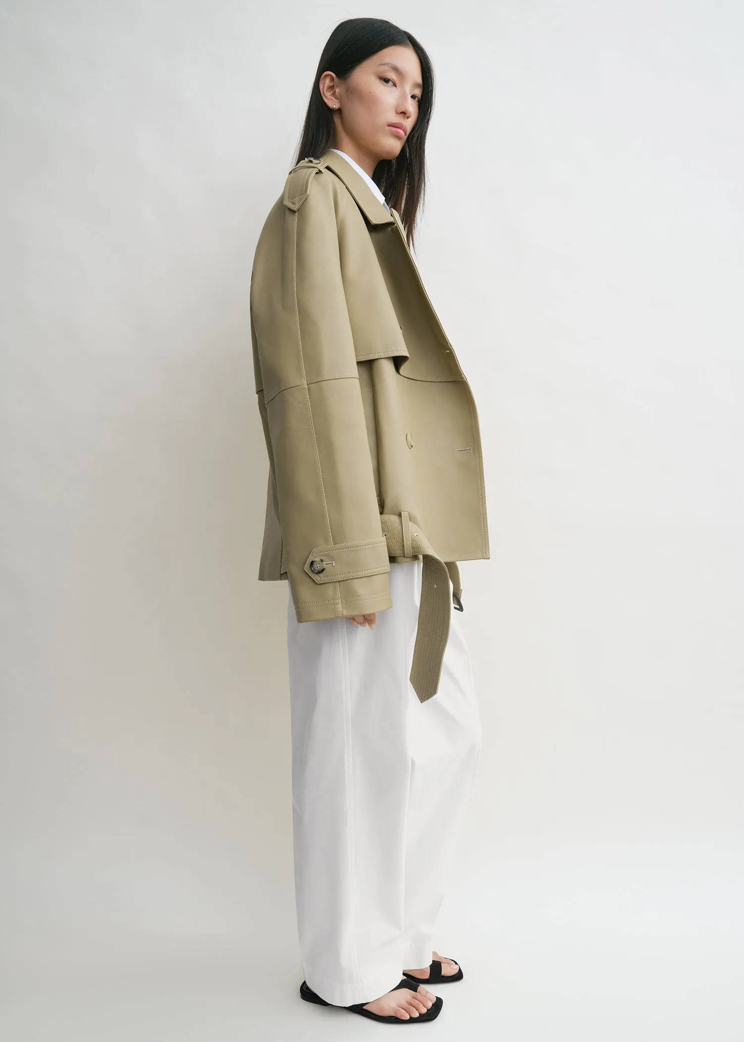 Short leather trench desert sold by Toteme product image thumbnail 2