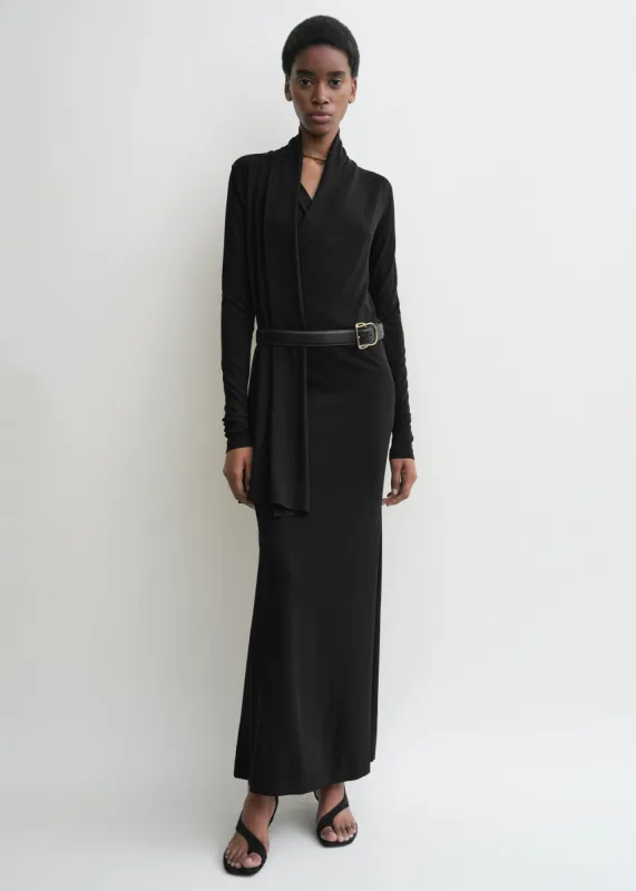 Overlapped jersey dress black made by Toteme