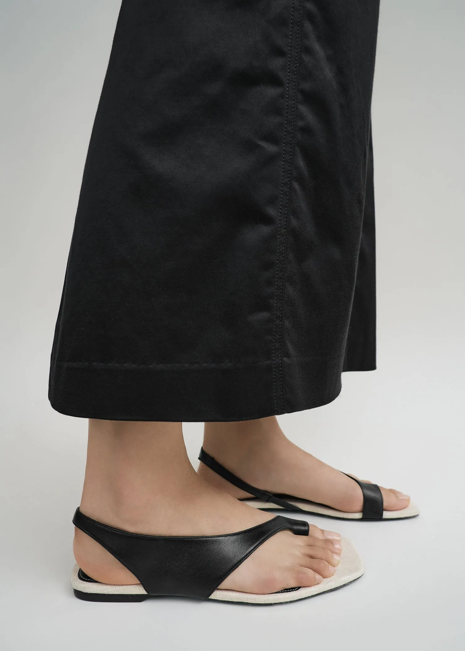 Leather thong sandals black/sand sold by Toteme product image thumbnail 3