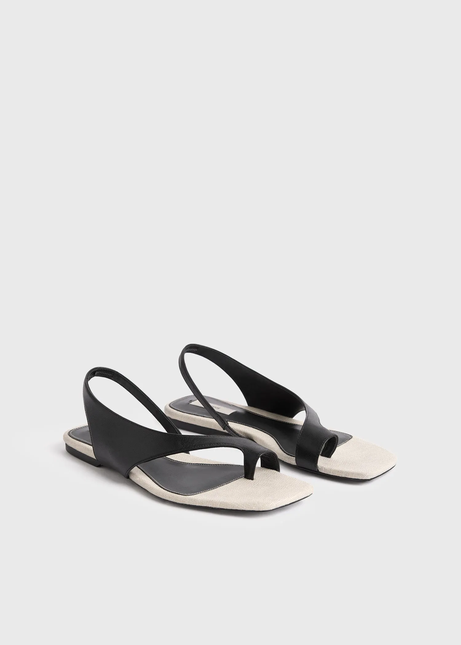 Leather thong sandals black/sand sold by Toteme product image thumbnail 4