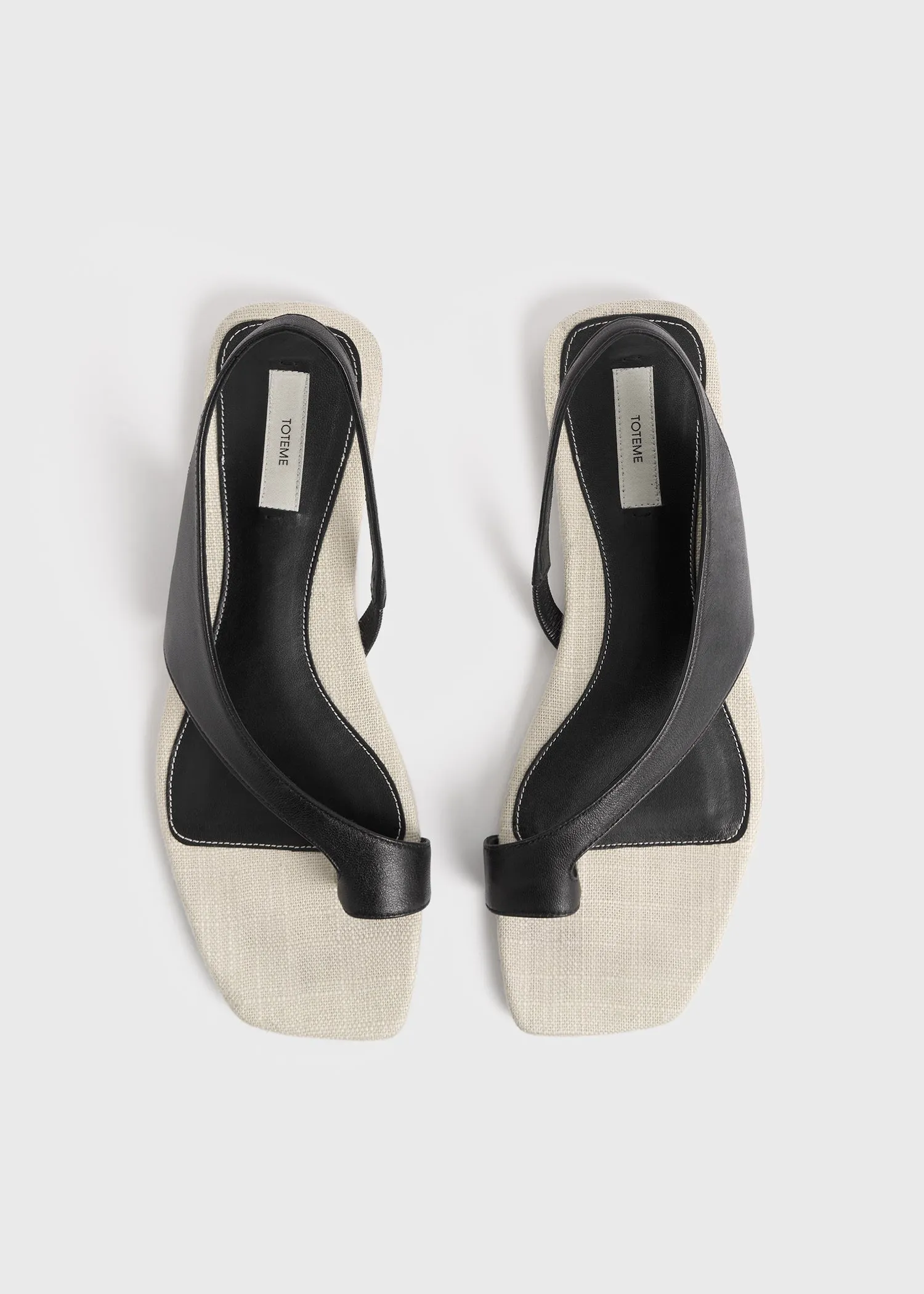 Leather thong sandals black/sand sold by Toteme product image thumbnail 5