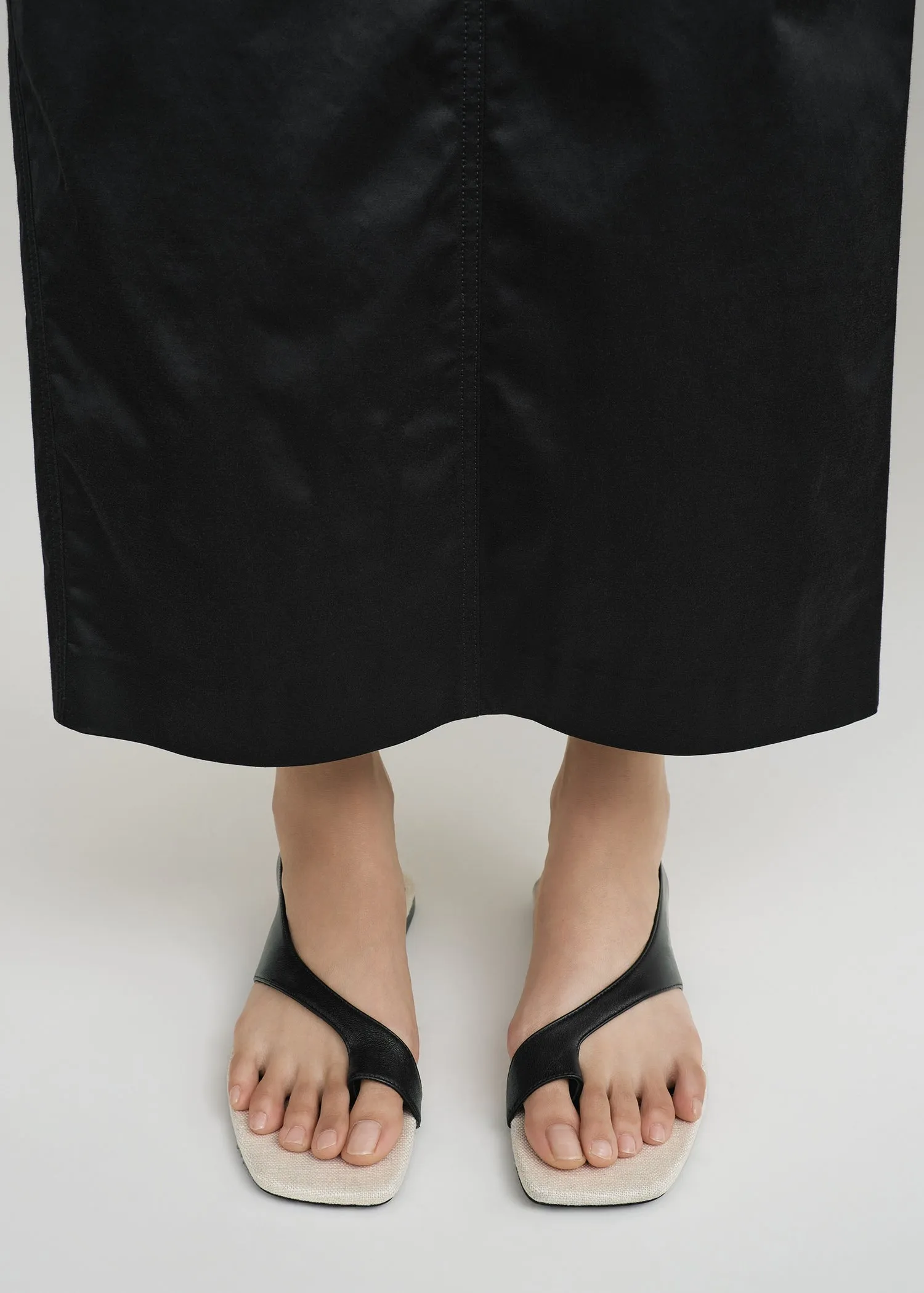 Leather thong sandals black/sand sold by Toteme product image thumbnail 2
