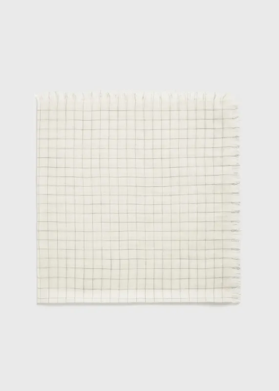 Checked light wool scarf ecru/black made by Toteme
