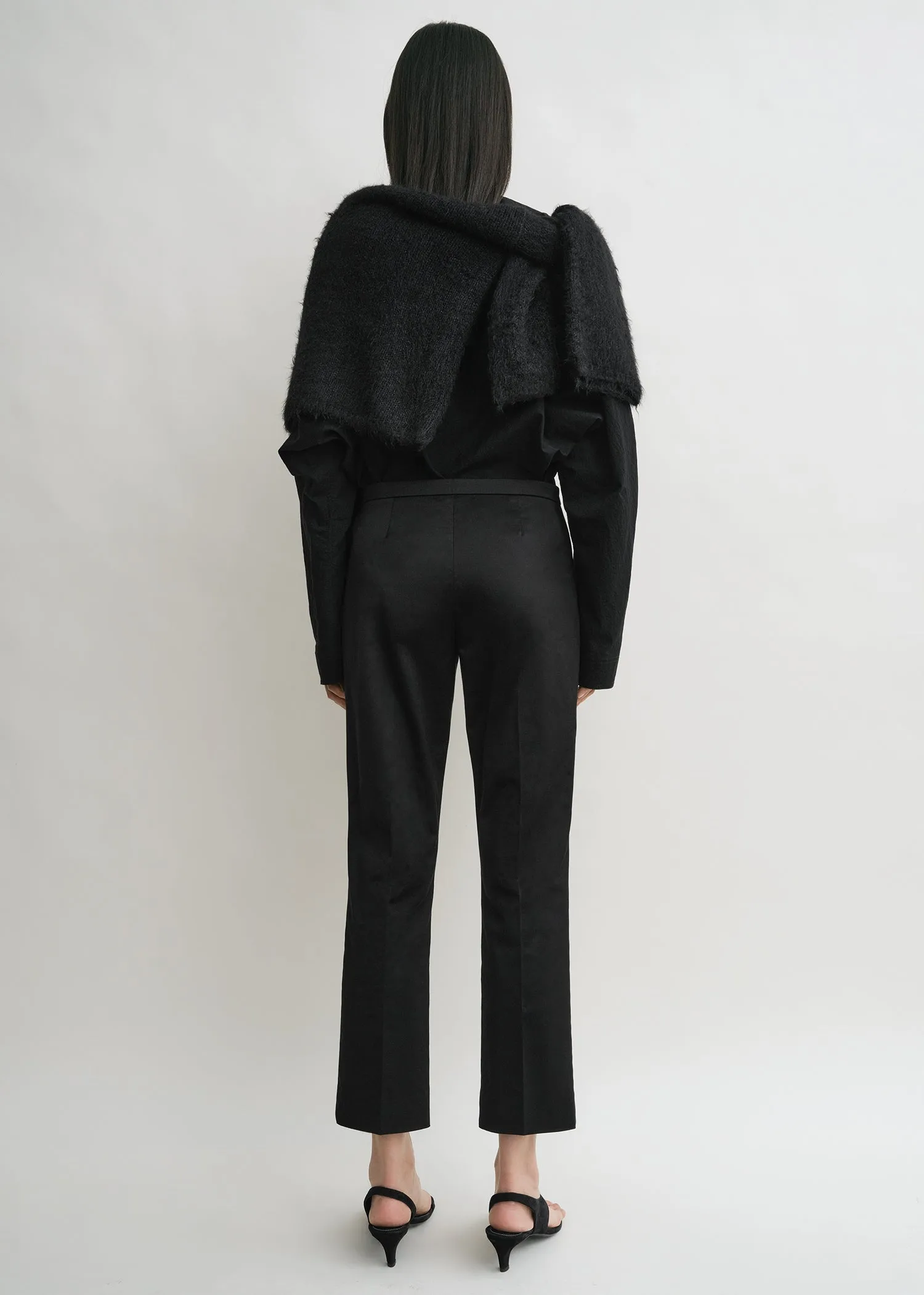 Cropped straight trousers black sold by Toteme product image thumbnail 3
