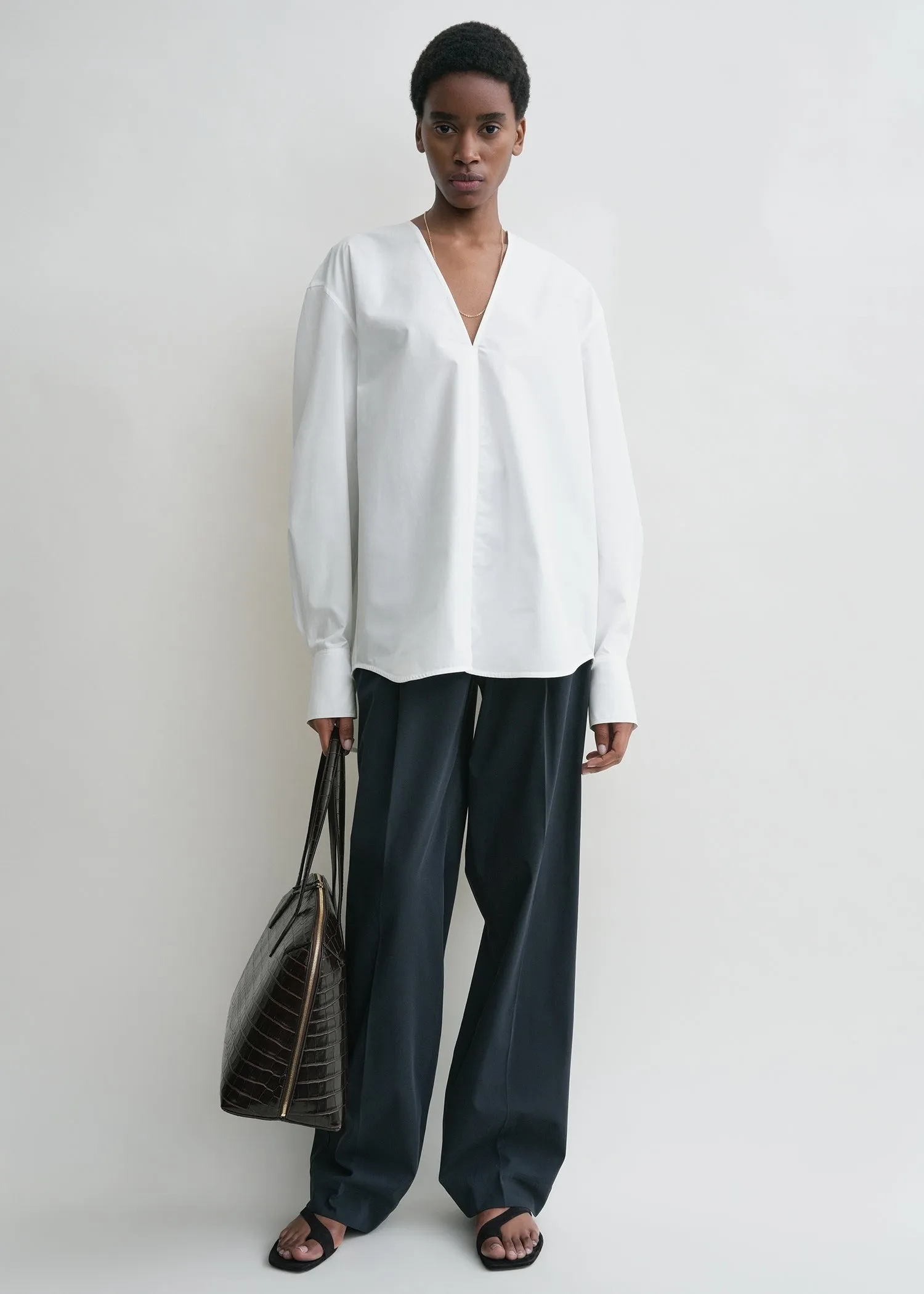 V-neck shirt white sold by Toteme