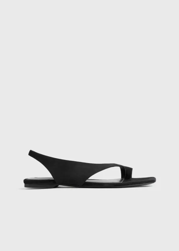 Suede thong sandals black sold by Toteme