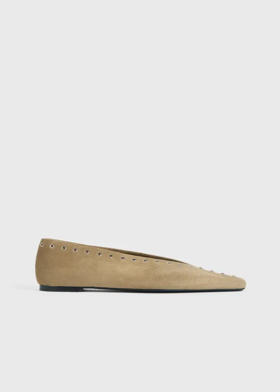 Suede lace-up ballerinas desert sold by Toteme