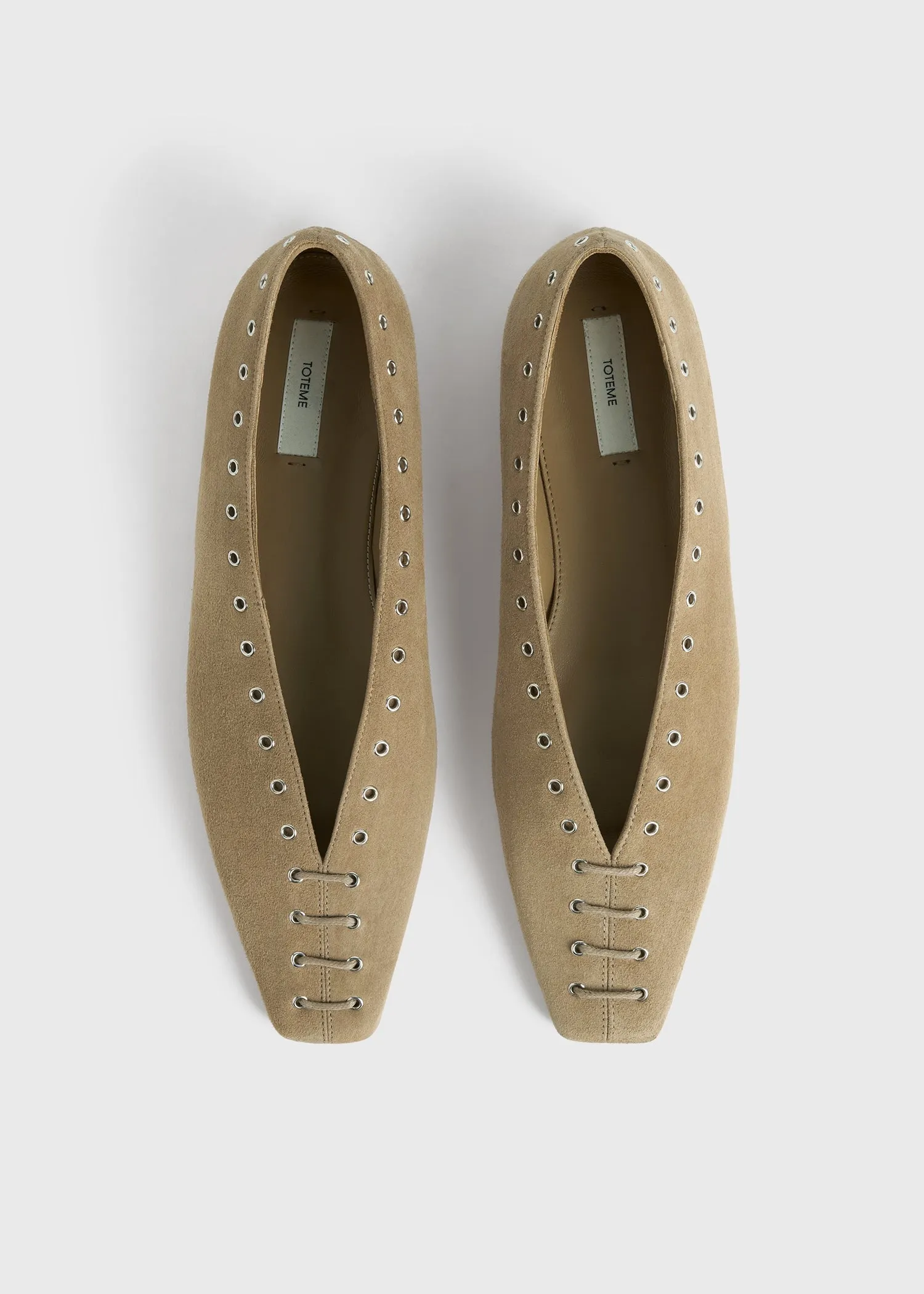 Suede lace-up ballerinas desert sold by Toteme product image thumbnail 5