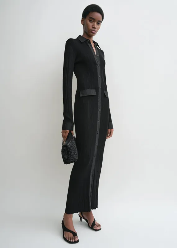 Knitted shirt dress black sold by Toteme