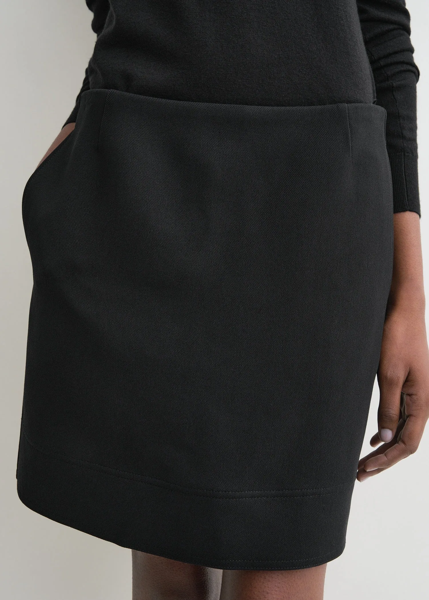 Crepe mini skirt black sold by Toteme product image thumbnail 4