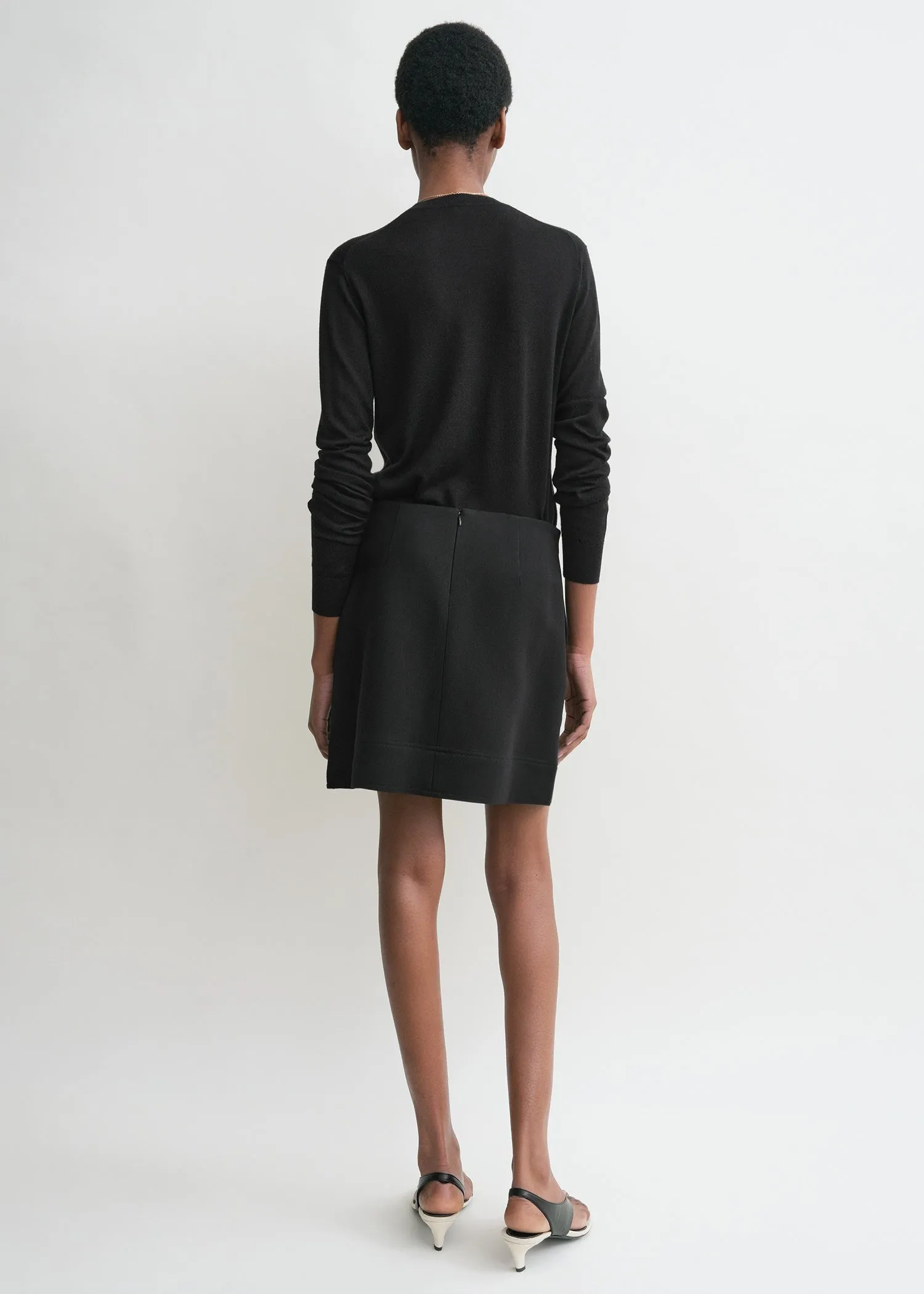 Crepe mini skirt black sold by Toteme product image thumbnail 3