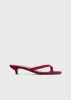 Suede heeled flip flops scarlet sold by Toteme