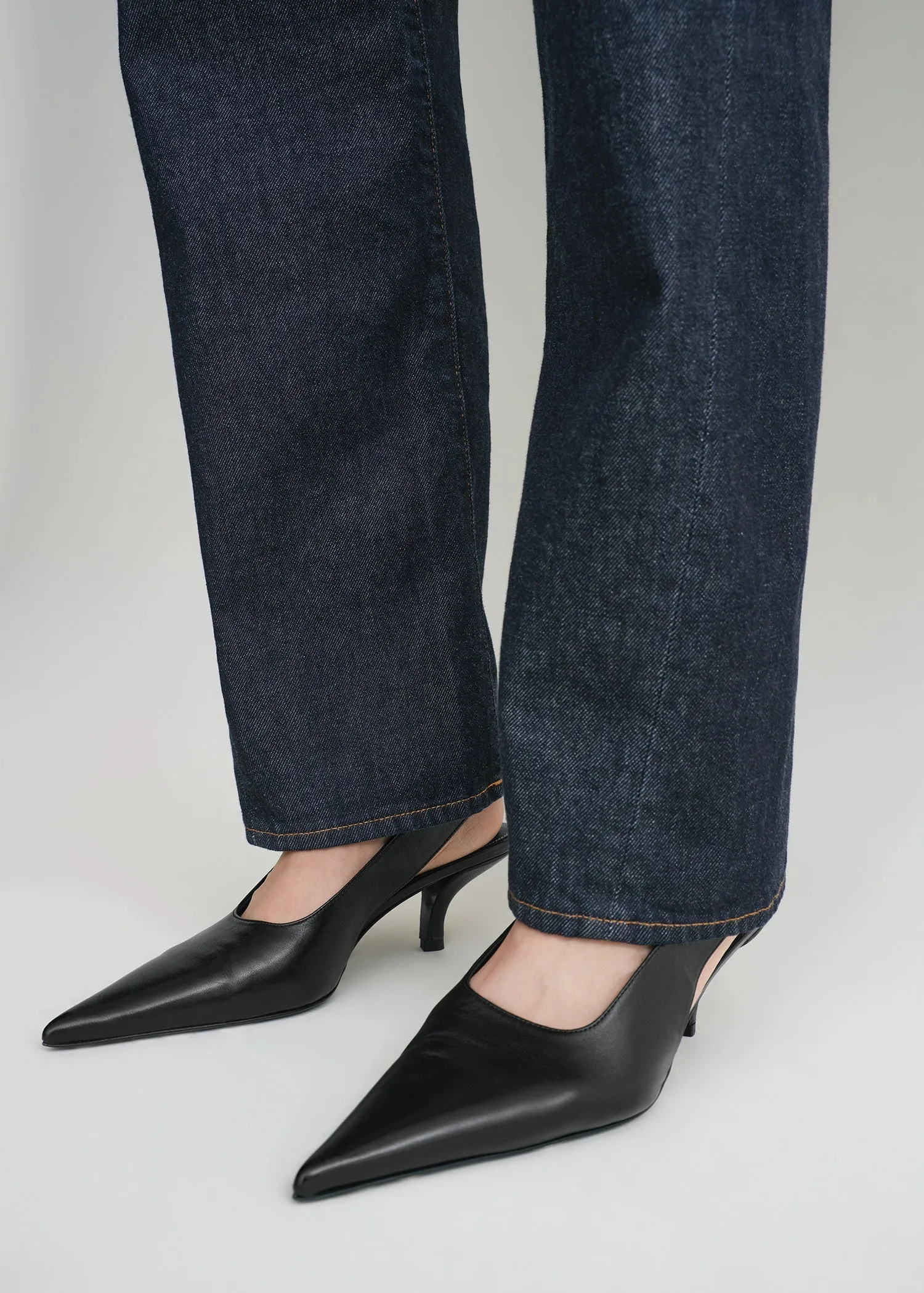 Twisted seam denim full length rinsed blue sold by Toteme product image thumbnail 5