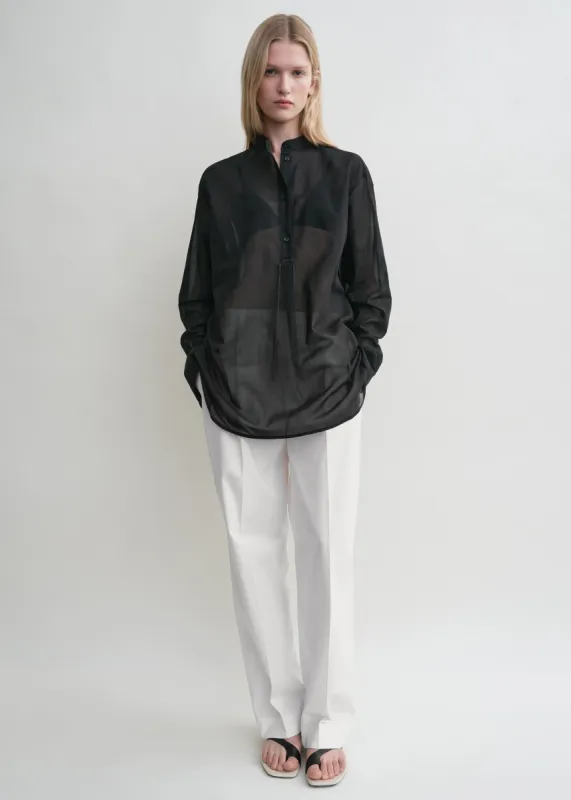 Stand-collar shirt black sold by Toteme